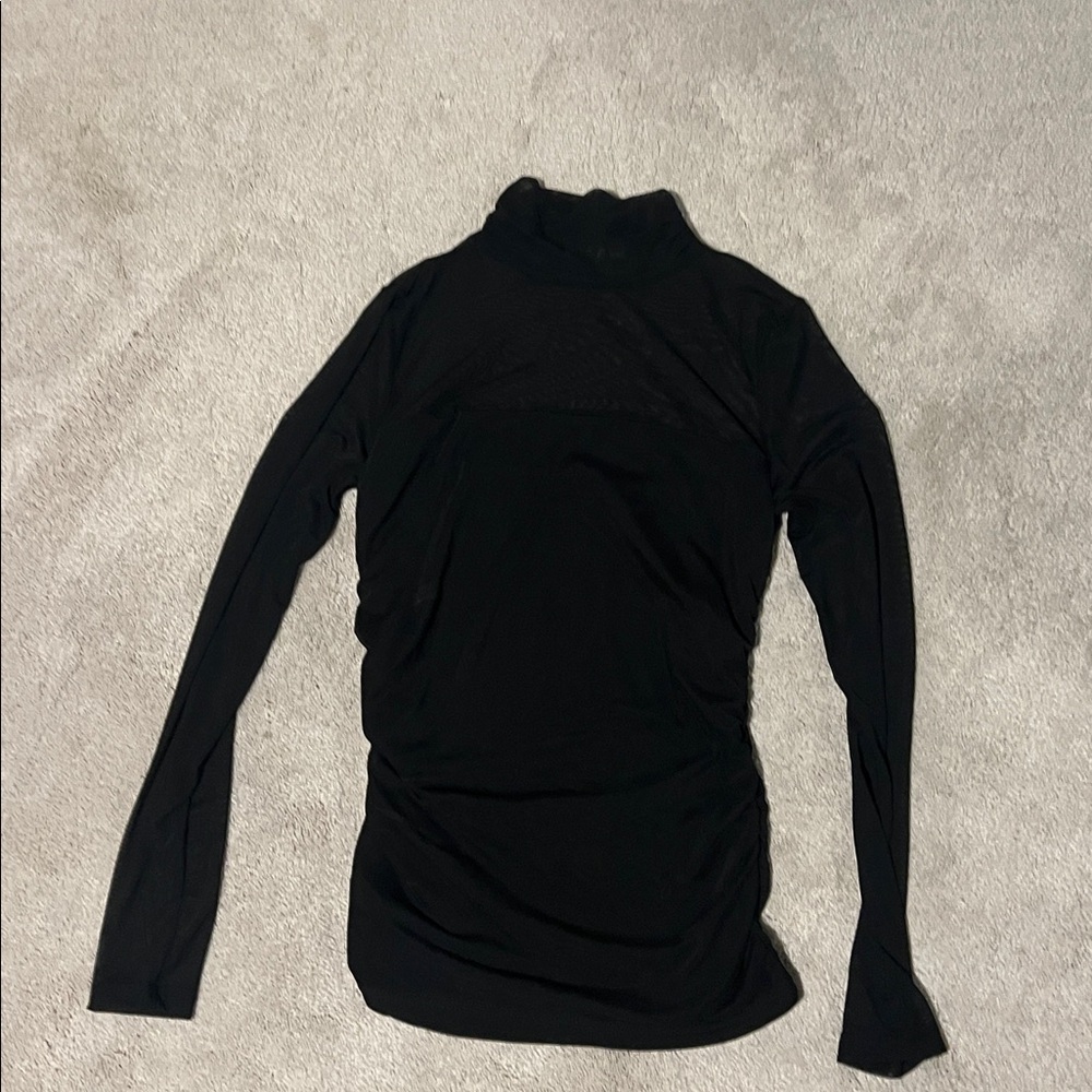 Size medium Zeagoo black long sleeve blouse with sheer deatil